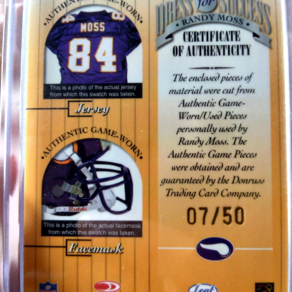 RARE RANDY MOSS CARD - Picture 2 of 2